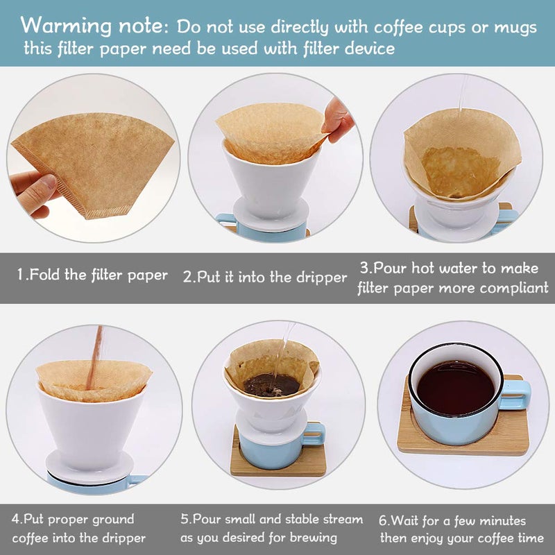 YQL #4 Cone Coffee Filters for Ninja Coffee Maker, 200 Count Coffee Filters 4 Disposable Coffee Filters Fit for for Ninja DualBrew Pro Ninja Coffee Bar Brewer - Image 4